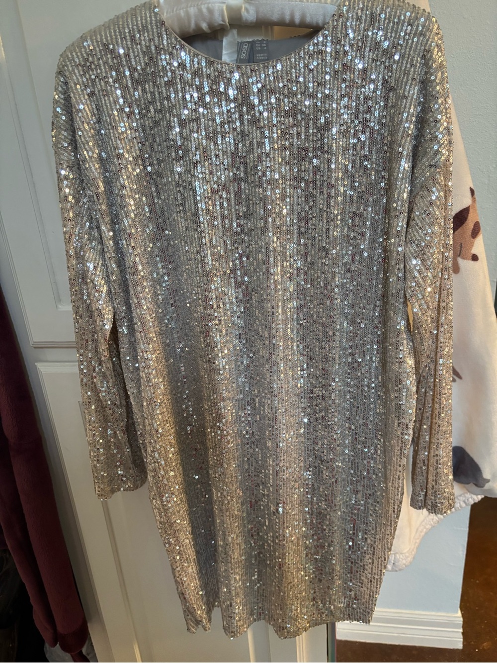 ASOS Silver Sequin Shift Top
